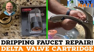 How to Fix a Dripping Kitchen Faucet: Delta Single Handle Valve Cartridge Replacement! - by DIYNate