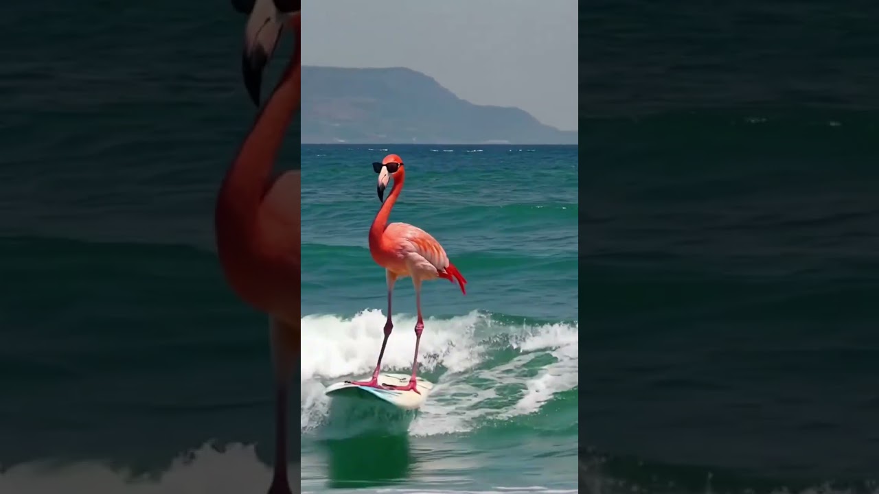 Surfing Flamingo 