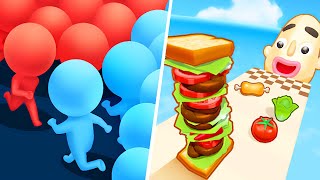 Satisfying Mobile Games ... Sandwich Run, Sandwich Runner, Tall Man Run, Juice Run, Count Masters 3D