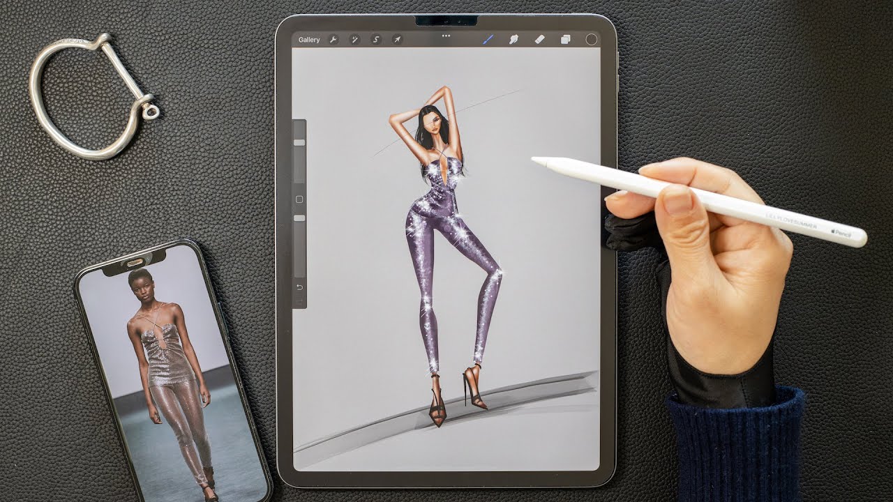 Fashion illustration tutorial: Sequins Suits, with Procreate on iPad ...