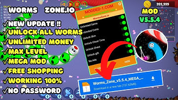 Worms Zone io Mod Apk V5.5.4 2024 | MEGA MENU Unlimited Coin & Unlock All Skin UPDATE!!