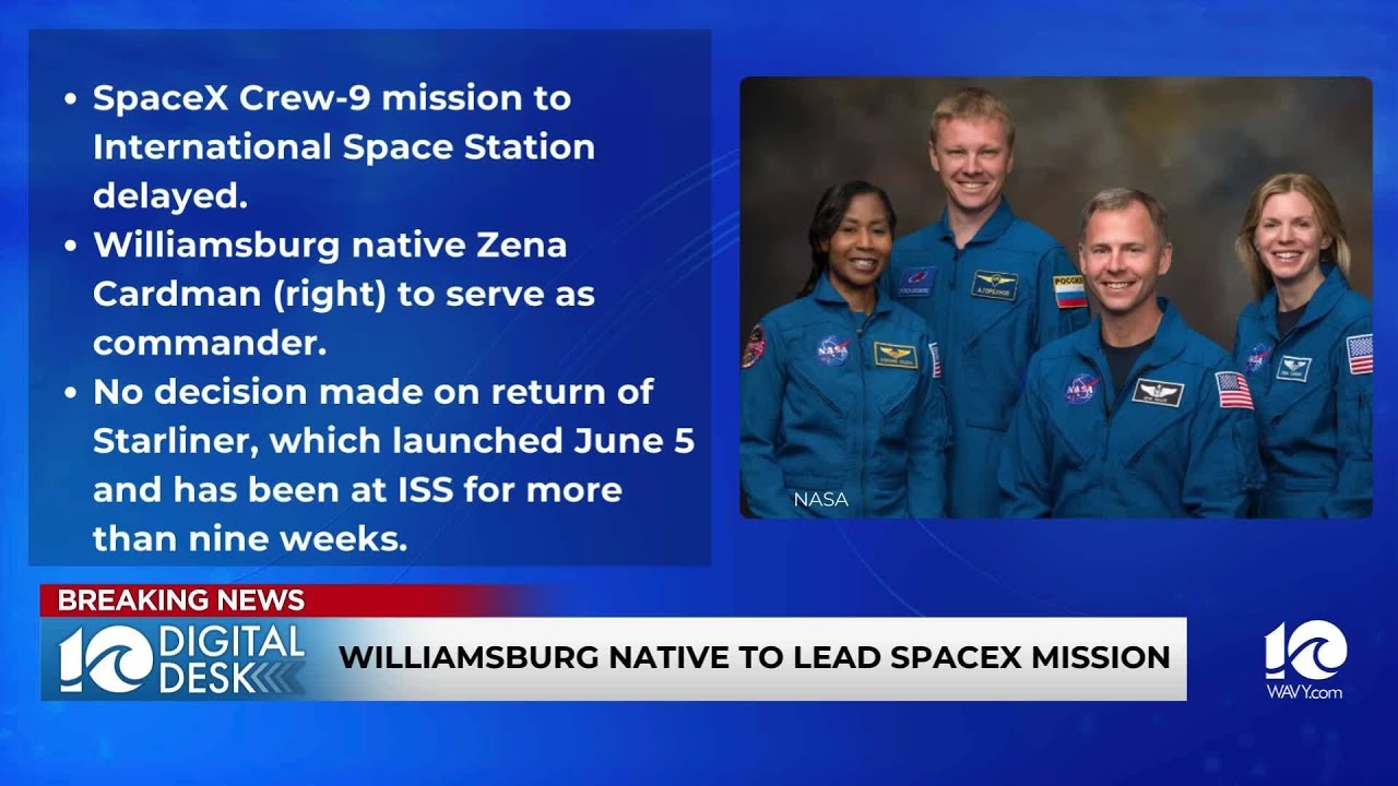 ISS SpaceX mission delayed, W'burg native as commander - YouTube