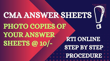 Certified Copies of CMA Exam Answer Sheets at ₹10  RTI Online Process.@CMAATV #cmainter #cmafinal