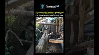 A Water-Powered Trip Hammer Crushes Solid Rock