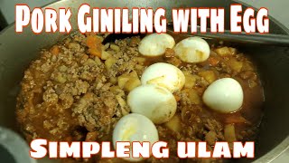 Pork Giniling With Egg || Simpleng Ulam Recipe