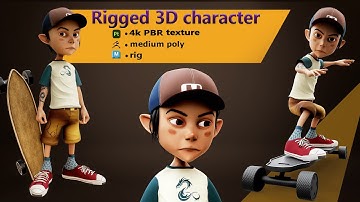 Easy way To create a 3d Cartoon Character Modeling ll Sculpting  ll Texturing  ll Quick Rigging