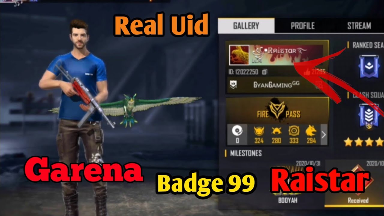 Top 2 Real Uid's in Free fire | | Raistar |||| Badge 99 - YouTube