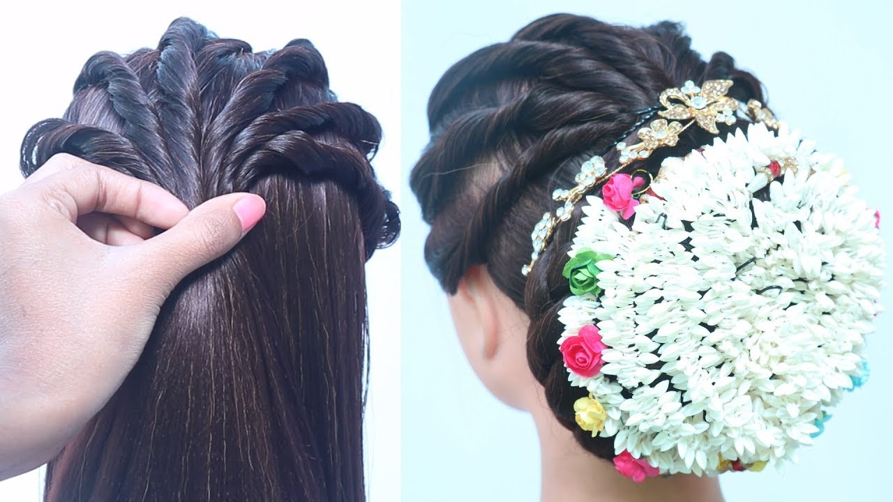11 Ambada style bun ideas  indian bridal hairstyles bridal hairdo indian  wedding hairstyles