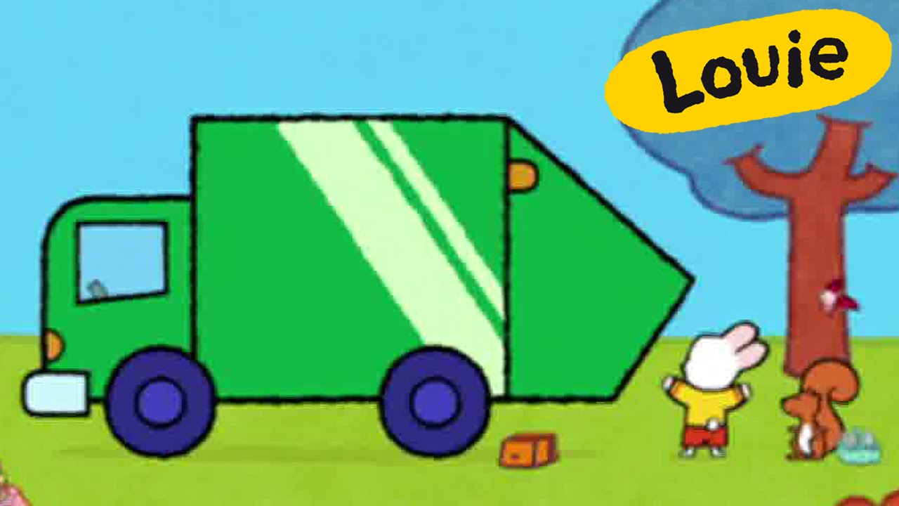 Camion de Basura - Louie dibujame un Camion de Basura  | Dibujos animados para niños