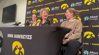 Hear from Caitlin Clark, Lisa Bluder and Kate Martin after Iowa's win over Wisconsin