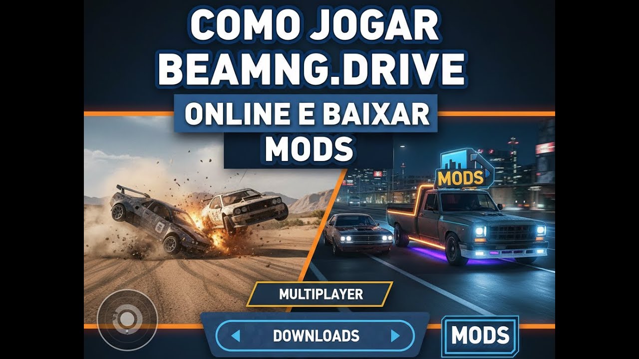 COMO JOGAR BEAMNGDRIVE ONLINE E BAIXAR MODS