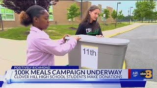 Clover Hill High School donates 500 pounds of food for 100,000 Meals Campaign