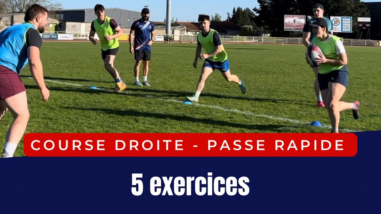 Rugby : 5 Exos pour Courses Droites ➡️ + Passes Rapides ⚡️