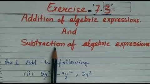 Class 6 : Maths Unit 7 Exercise 7.3 (Addition and Subtraction of Algebraic Expressions)