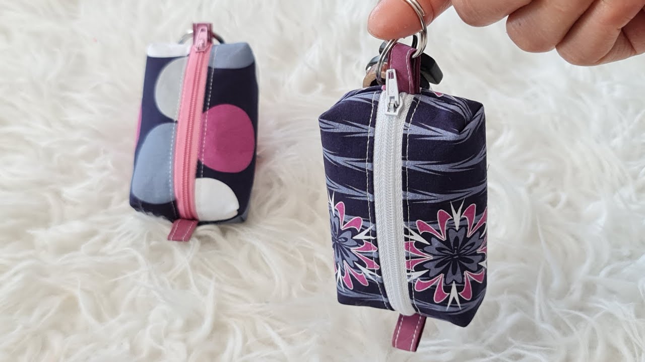 DIY coin purse, Cute Mini zip pouch, Keychain Pouch