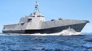US Giant Futuristic Ships Patrolling the Sea at High Speed