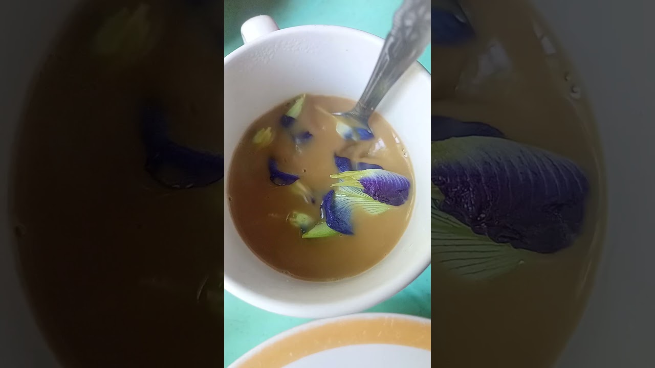 coffee with Ternate blue or blue butterfly 