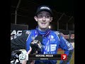 🏁 Mitchel Moles reacts after a long week of sickness turns into victory at Red Hill Friday. #USAC 🏆