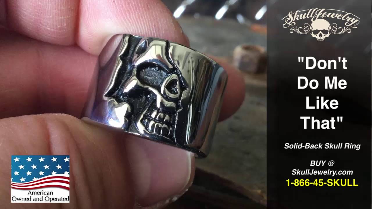 Solid Back Skull Ring