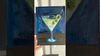 Natalymak.etsy.com #martini #cocktails #oilpainting #friday #artist #painting #wallart