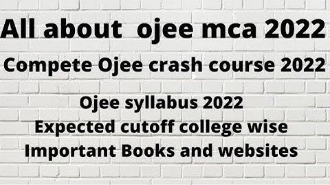 OJEE Syllabus for MCA 2022...