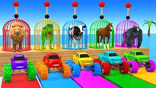 Long Slide Game with Dinosaur Lion Cow Hippopotamus Gorilla 3d Animal Game Funny 3d Animals screenshot 3