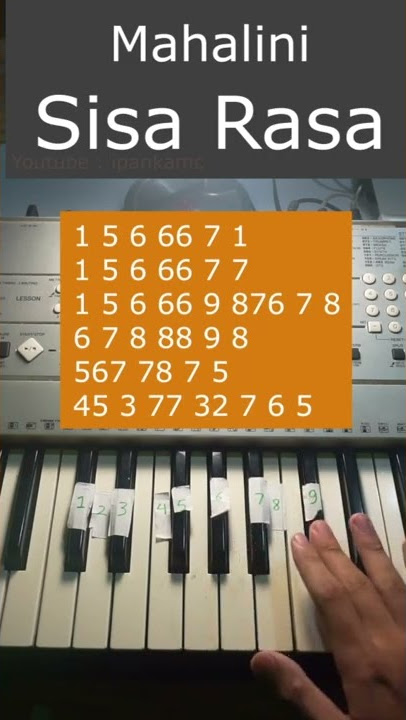 Mahalini Sisa Rasa Tutorial Piano Keyboard Pianika With Numbers #shorts