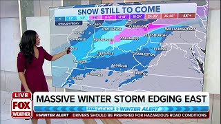 High-Impact Winter Storm Slowly Edging East Towards The Northeast