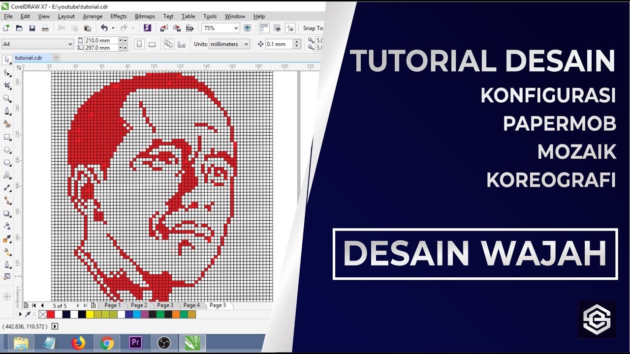 #03 Tutorial Desain Wajah: Presiden Joko Widodo - Konfigurasi/Papermob/Mozaik