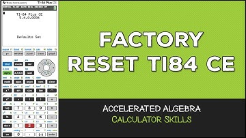 Reset Calculator RAM and Defaults
