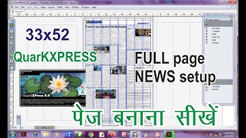 full page press news setup in QuarkXpress tutorial, Quark xpress tutorial