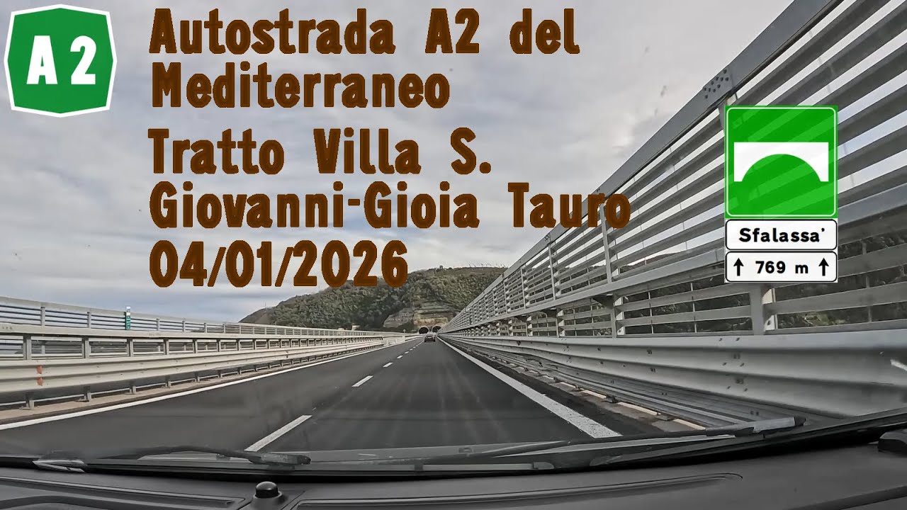 Autostrada A2 tratto Villa S. Giovanni-Gioia Tauro 04/01/2026