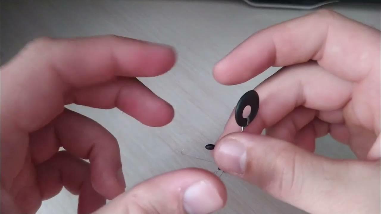 Простой способ надеть стопор на леску. - YouTube