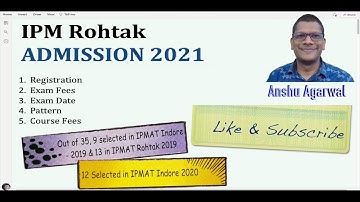 IPM Rohtak 2021 Notification | Exam Pattern | Fees