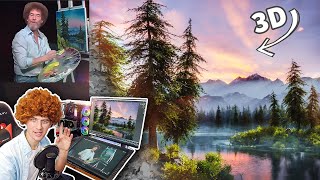 VFX Artist follows Bob Ross Tutorial using 3D Graphics