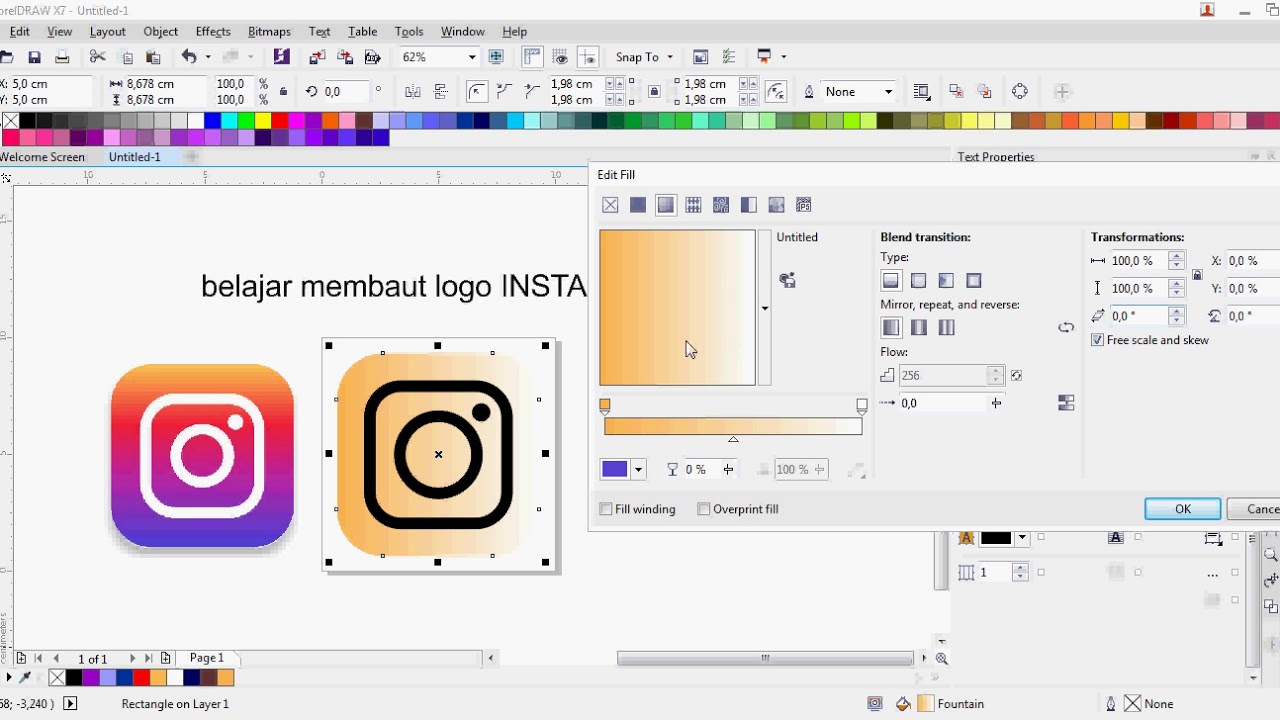 Tutorial membuat desain  logo  simpel logo  Instagram dengan 