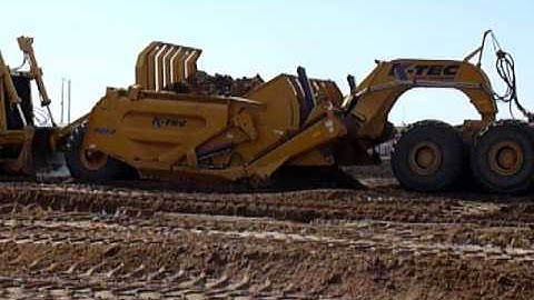 Greeley, CO Ktec 1254 + CAT 740 ADT Truck Push Loading 2 10-6-09