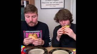 Mr Beast and Karl Eating a Burger