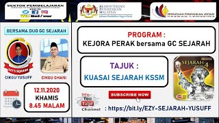 PROGRAM KEJORA PERAK BERSAMA GURU CEMERLANG SEJARAH