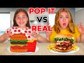 Pop it food vs real food  pop it challenge 