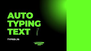 How to Make An Auto Typing Text Effect Using Html Css & Javascript