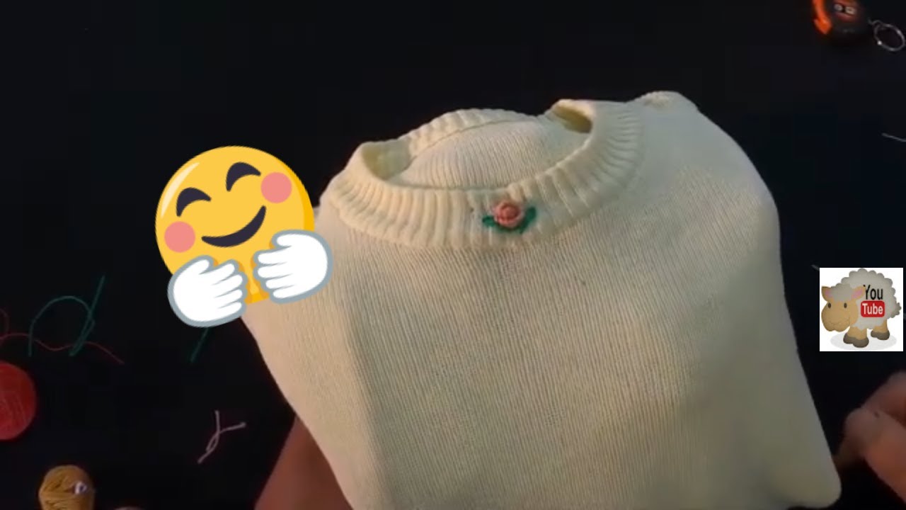 detalhe bordado em tricô