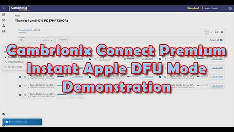 Cambrionix Connect Premium -  Instant Apple DFU Mode Demo