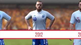 Evolution of FIFA Player (England - Rooney; Beckham; Lampard)