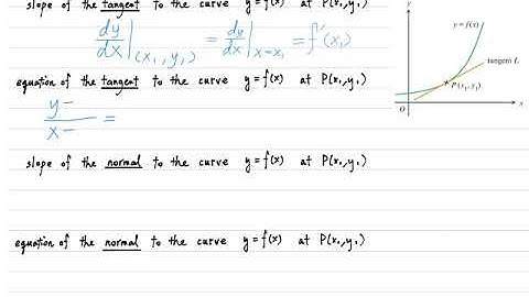 M2 DSE - Application of Differentiation - Tangent - Equation