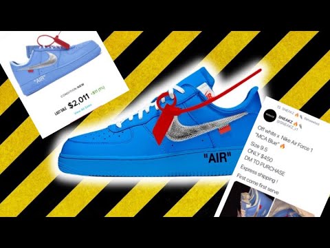 off white air force 1 blue shock drop