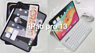 New iPad Pro 13 m4  Unboxing + apple pencil Pro & accessories  ✦ Procreate sketching ASMR