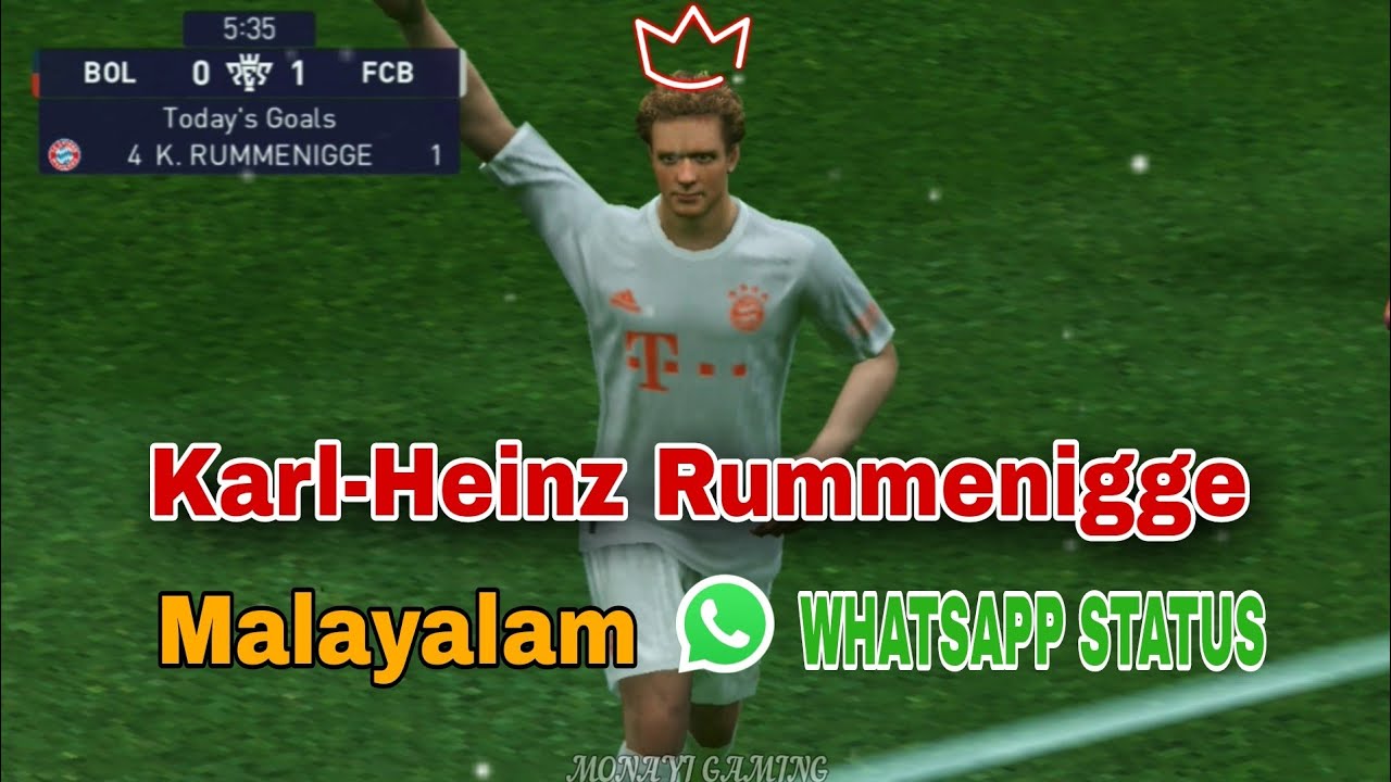 Karl-Heinz Rummenigge Pes mobile 2021 Malayalam WHATSAPP STATUS 