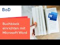 Buchblock einrichten mit Microsoft Word