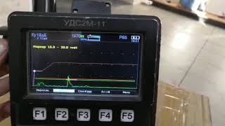Запись дефекта координатным устройством в однониточном дефектоскопе УДСМ2-11
